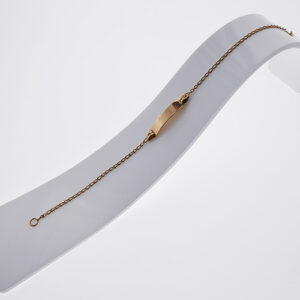 GOURMETTE BRACELET OVAL PLAQUE 9K GOLD (375) (17CM) B9K025N