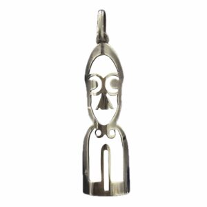 Tamtam Face Pendant, Sterling Silver, Large