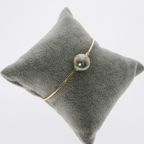 Tahitian Pearl 12mm Gold Bangle - 14KY (585)