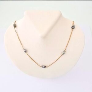 Tahitian Keshis Gold Necklace - 9KY (375) 45cm