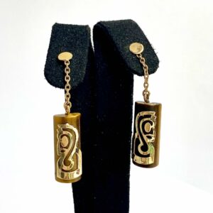 Tamtam Profil on Tigers Eye Gold Earring - 9KY (375)