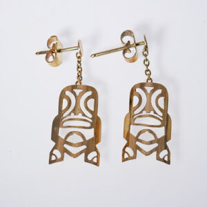 TIKI LARGE LEGER DROP CHAIN EARRING 9K GOLD (375) EP9K004N