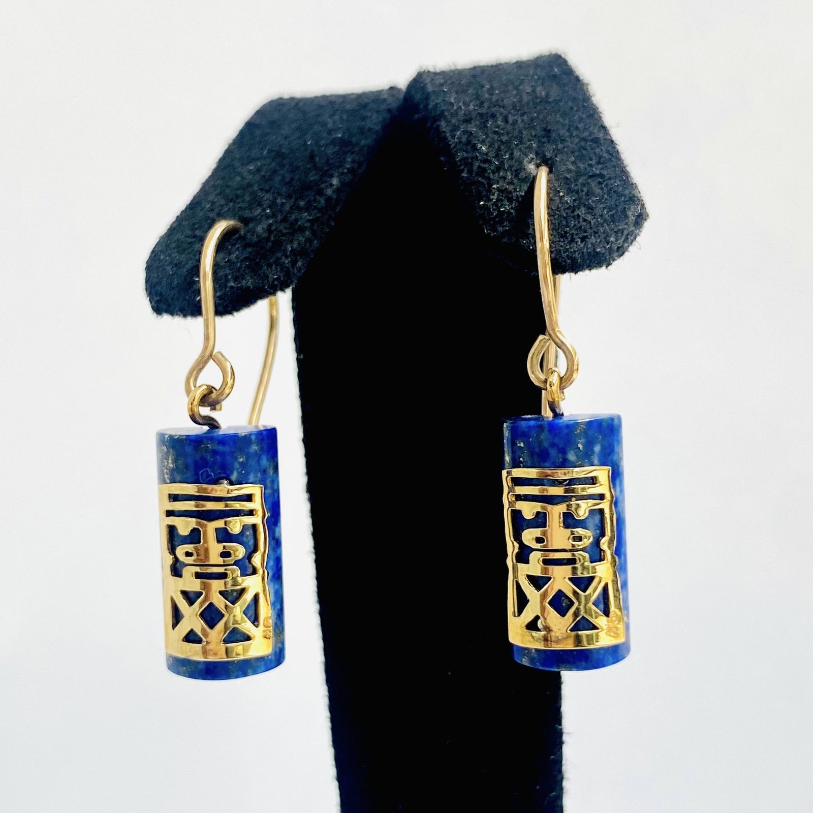 Tabou on Lapis Lazulis Gold Earring - 9KY (375)