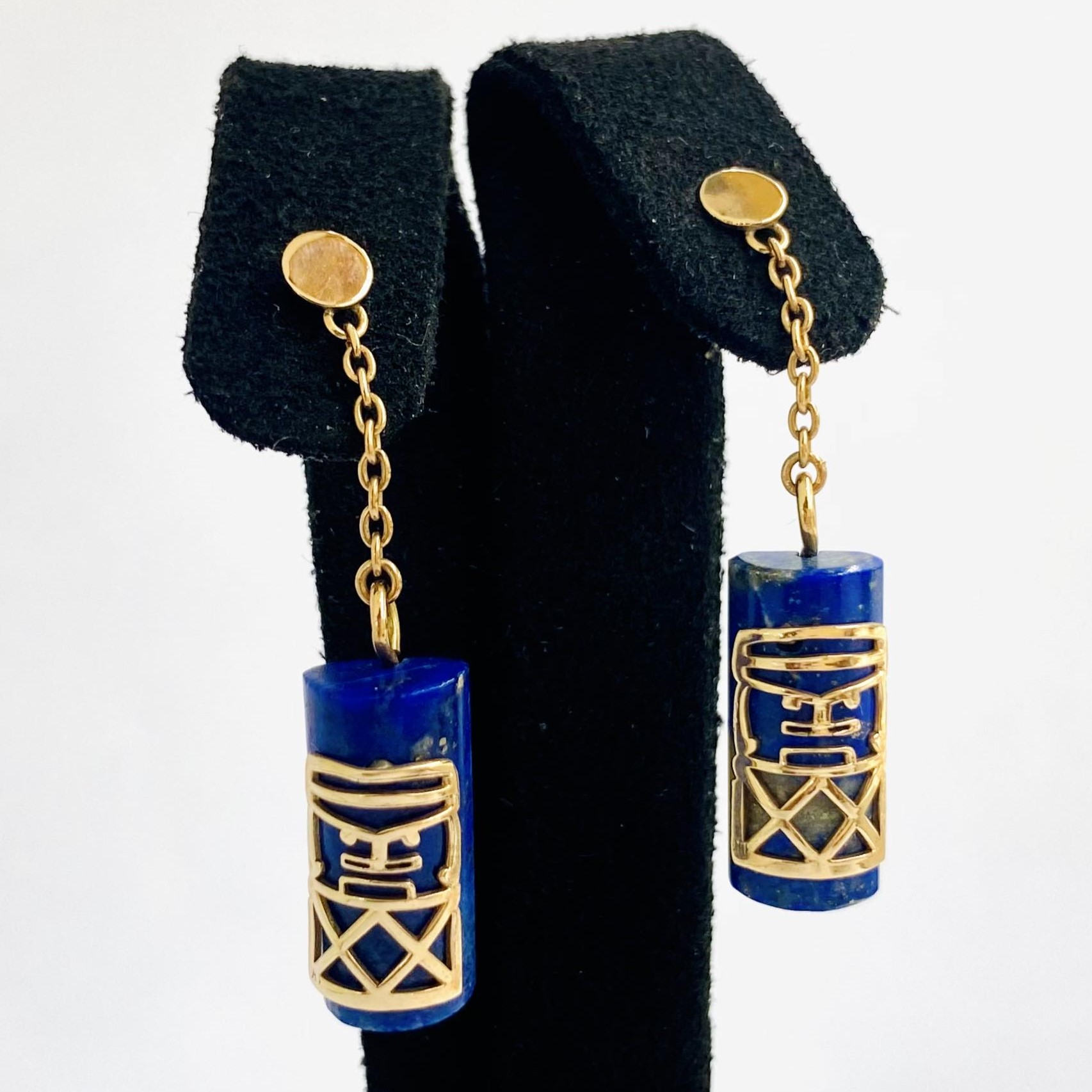 Tabou on Lapis Lazulis Gold Earring - 9KY (375)