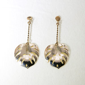 MONSTERA LEAF MINI DROP CHAIN EARRING 9K GOLD (375) EP9K08NB