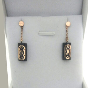 DANCE/SHIELD MALE MINI DROP CHAIN EARRING 9K GOLD (375) EP9K30YSTB