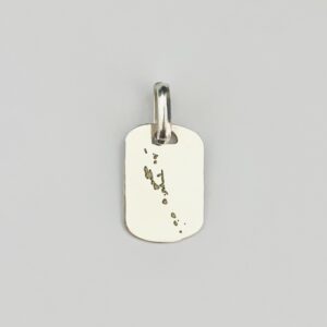 "Map Of Vanuatu Islands" Engraved On Sterling Silver Plaque (Small) (925)