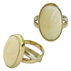 Tusk Ivory Ring 9K Gold (375) & Sterling Silver (925)