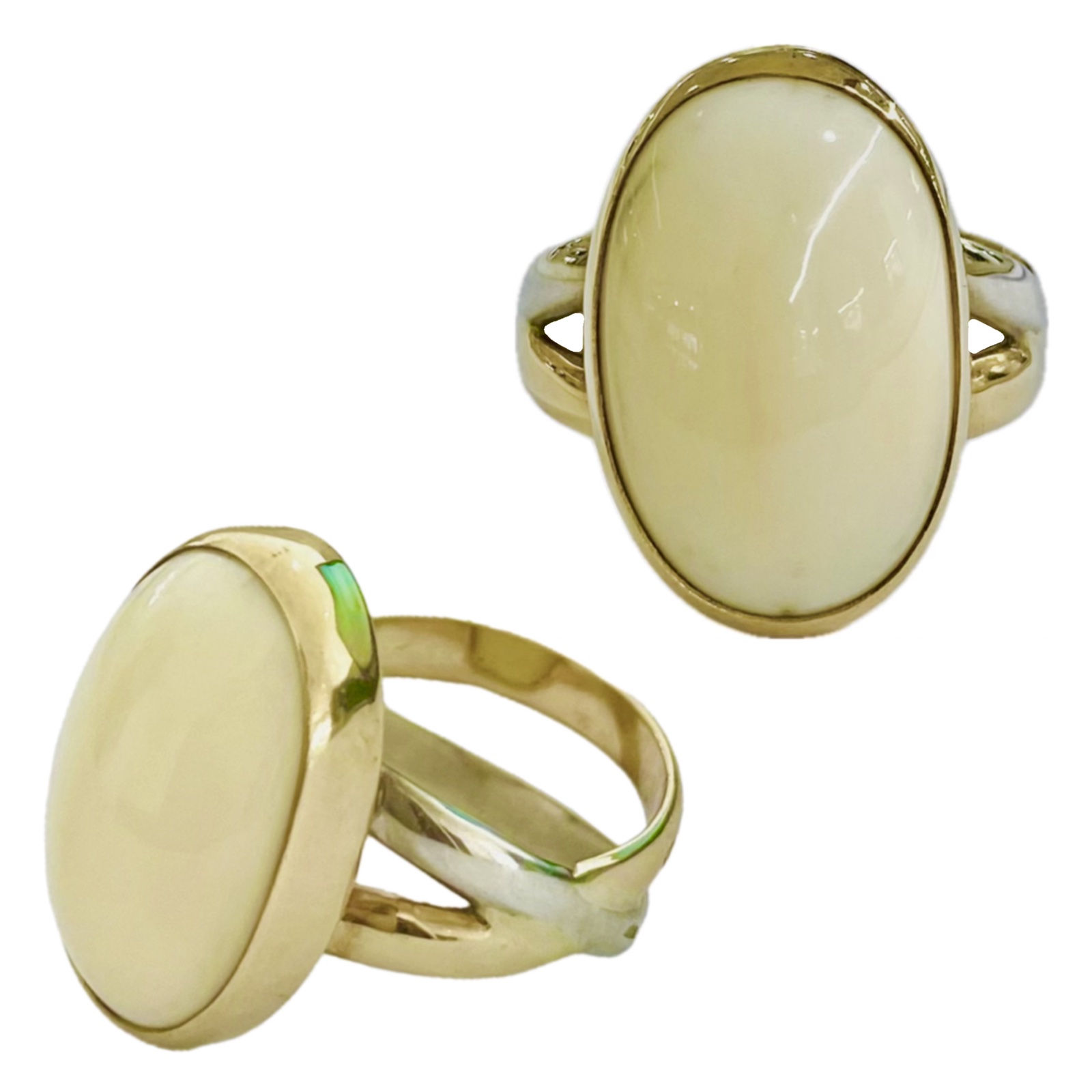 Tusk Ivory Ring 9K Gold (375) & Sterling Silver (925)