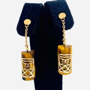 Tabou on Tigers Eye Gold Earring - 9KY (375)