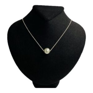 Grey Shell Pearl Cable Chain Necklace in Sterling Silver (925)