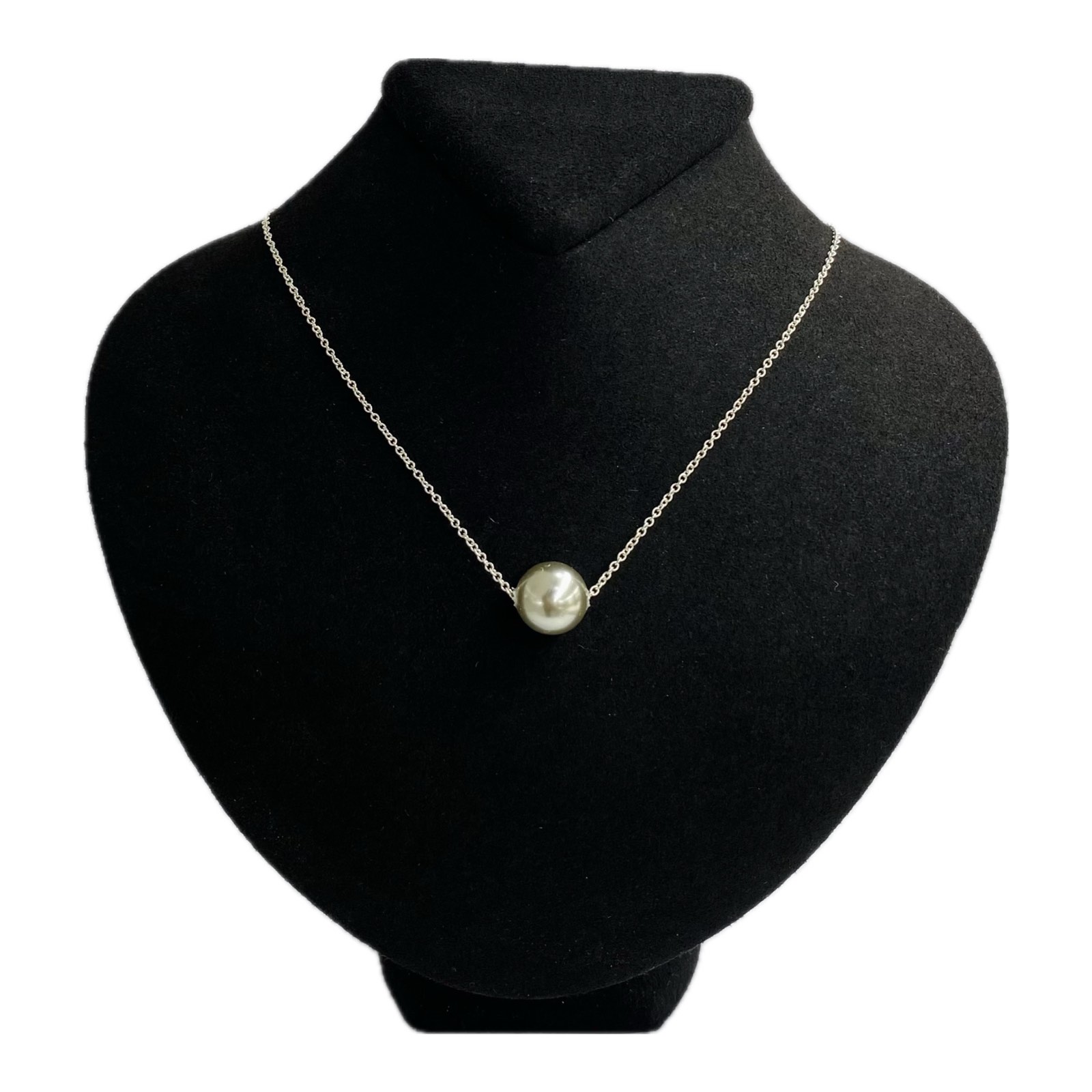 Grey Shell Pearl Cable Chain Necklace in Sterling Silver (925)