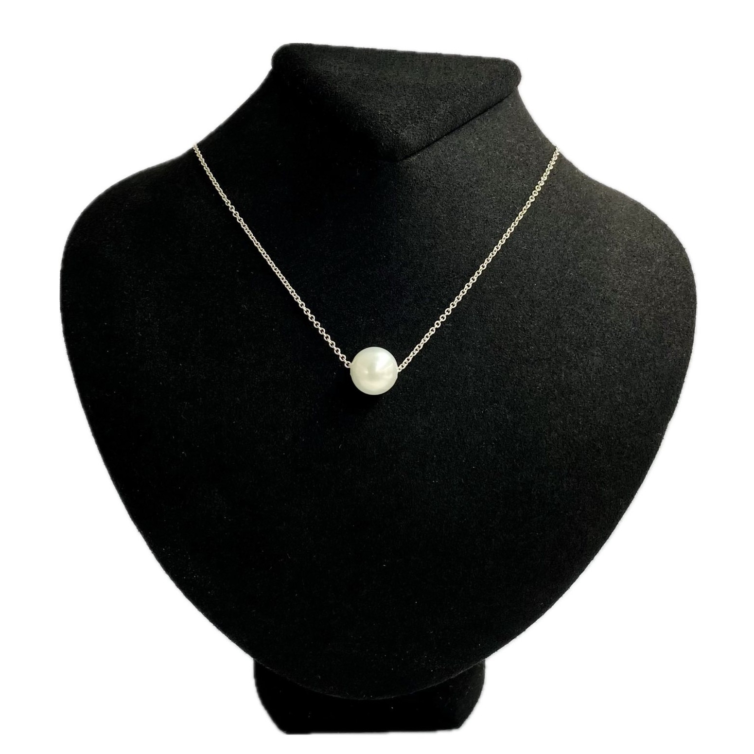 White Shell Pearl Cable Chain Necklace in Sterling Silver (925)