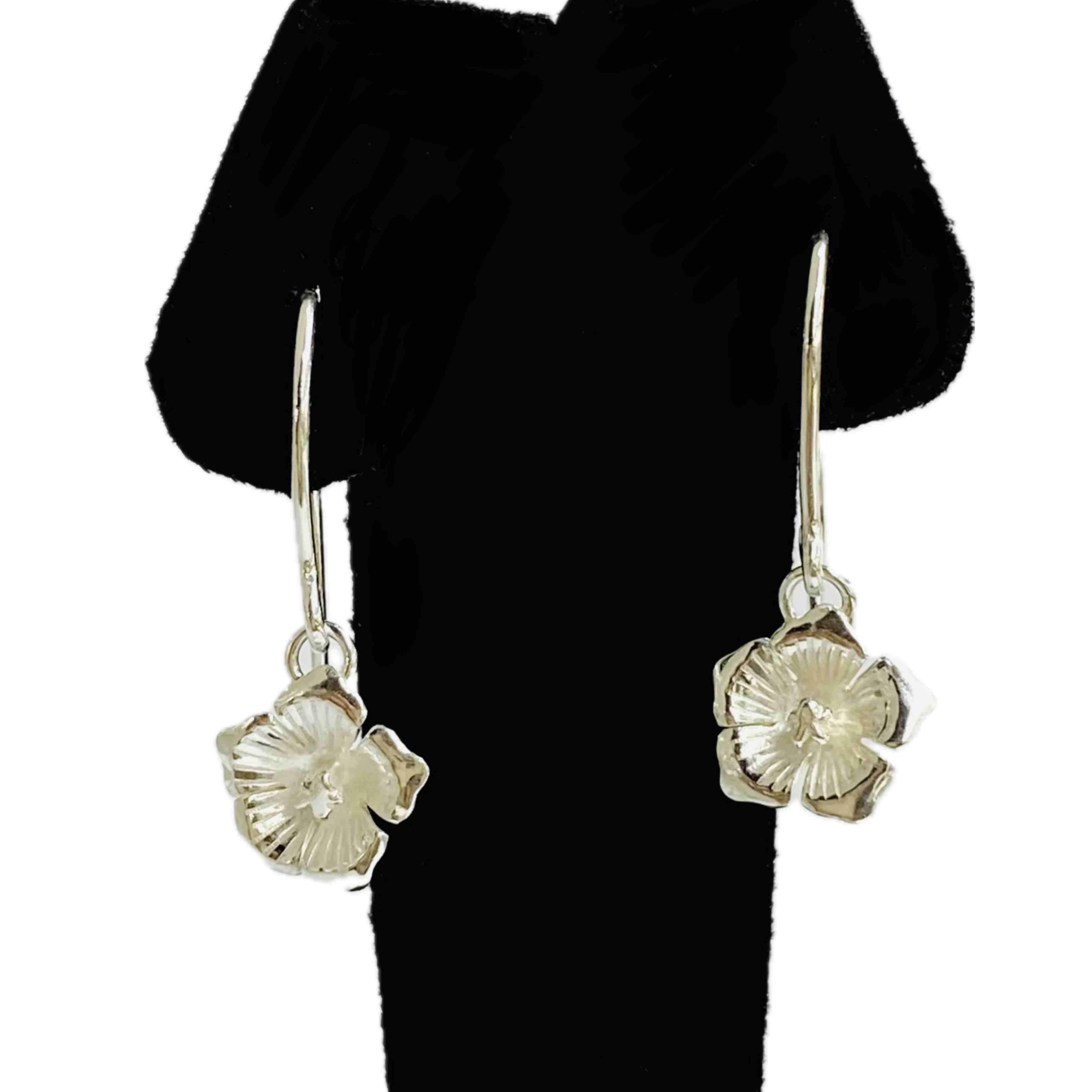 Hibiscus Mini Hook Earring Sterling Silver (925)