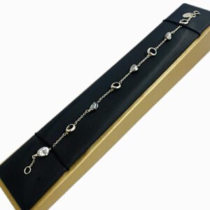 Bracelet with Tahitian Keshis and Tusk Charms in Sterling Silver (925)